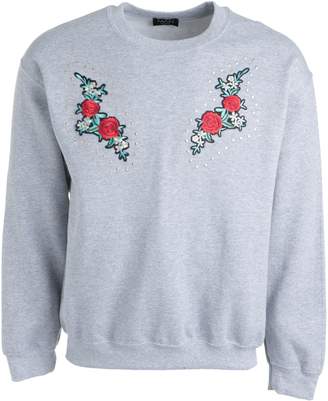 boohoo Crew Neck Sweat With Mirrored Embroidery