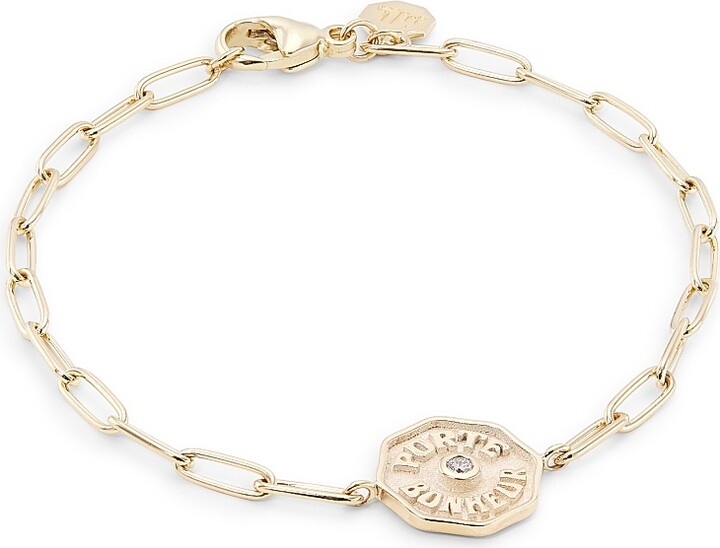 Women's Je Porte Bonheur 14K Yellow Gold & White Diamond Bracelet - White Diamond