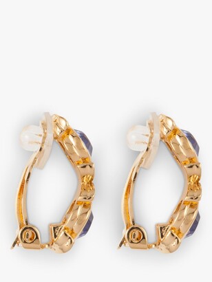 Susan Caplan Vintage D'Orlan 22ct Gold Plated Swarovski Crystal Clip-On Earrings, Dated Circa 1980s, Gold/Purple