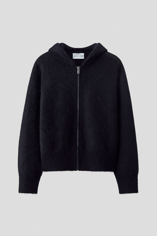 H&M Knit Wool-Blend Hooded Jacket