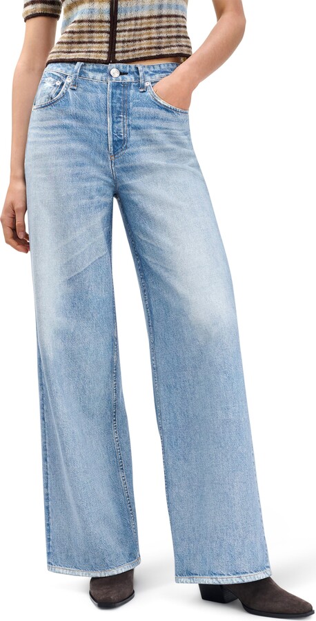 Rag & Bone Miramar Sofie High Waist Wide Leg Cotton Terry Sweatpant Jeans