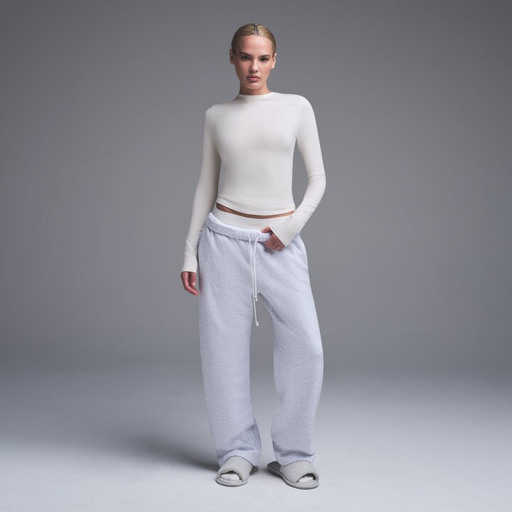 SKIMS Cotton Jersey Long Sleeve T-Shirt | Marble