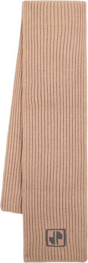 Patou Logo Intarsia Knit Scarf