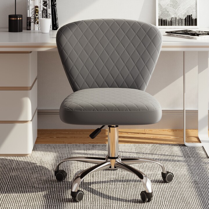 Corvus Velvet Armless Adjustable Swivel Home Office Chair ShopStyle