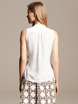 Thumbnail for your product : Banana Republic White Silk Sleeveless Blouse