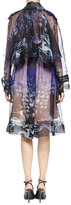Thumbnail for your product : Lanvin Printed Silk Organza Trench Coat, Navy