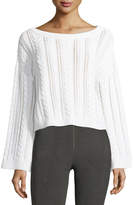 Thumbnail for your product : Alice + Olivia Bell-Sleeve Cable-Knit Wool-Blend Sweater
