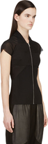Thumbnail for your product : Rick Owens Black Mesh Shoulder Bustier Zipup Vest