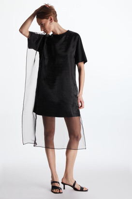 COS Pleated Midi T-Shirt Dress in PURPLE
