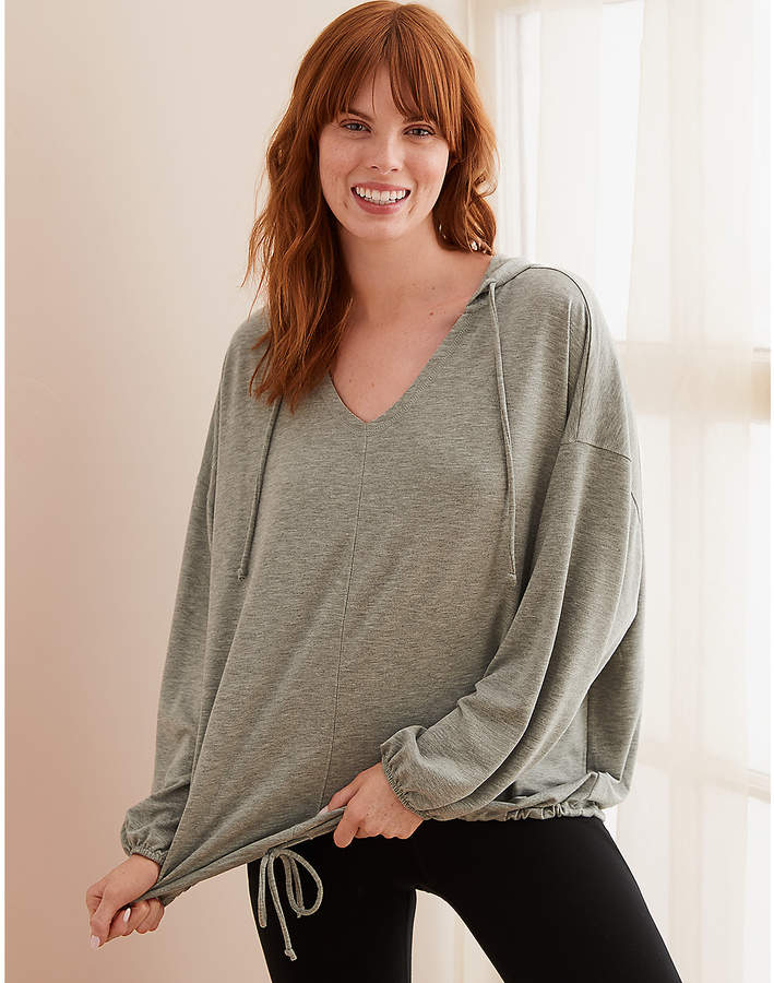 aerie side snap city hoodie
