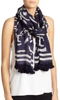 Thumbnail for your product : Tory Burch Demi Wool Logo Tassel Scarf