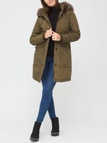 Thumbnail for your product : Very Value Ultimate Parka With Faux Fur Trim Khaki