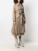 Thumbnail for your product : RED Valentino Double-Breasted Pleated Coat