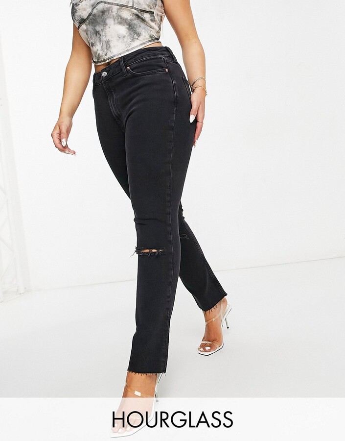 Damen Denim Mid Rise Super Skinny Ripped Distressed Jeans Gewaschene Jeans Hose