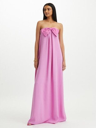 ODLR Strapless Moire Faille Bow Gown