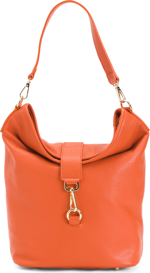 Stella Bianca Made In Italy Leather Bucket Bag - ShopStyle
