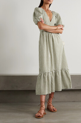 Faithfull The Brand + Net Sustain Romilla Cutout Gingham Cotton Midi Dress