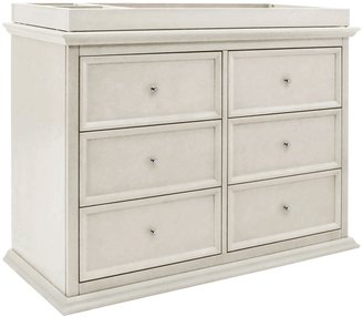 Million Dollar Baby Classic Louis Foothill-Louis 6-Drawer Changer Dresser with Tray- Dove White