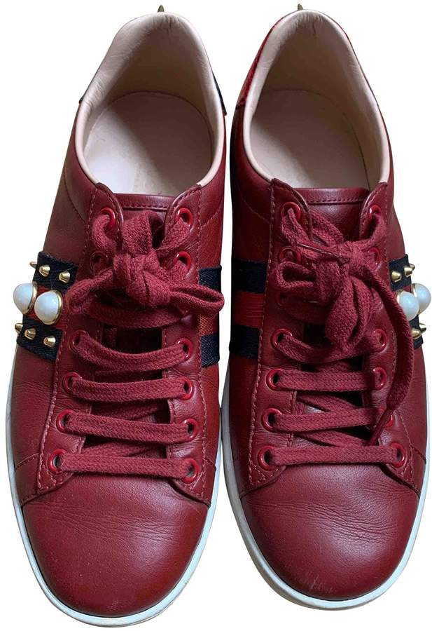 burgundy gucci sneakers