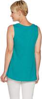 Thumbnail for your product : Logo By Lori Goldstein LOGO by Lori Goldstein Cotton Slub Knit V-Neck Swing Tank
