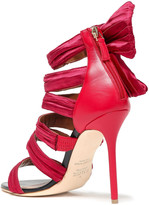 Thumbnail for your product : Malone Souliers X Emanuel Ungaro Joan Leather-paneled Knotted Satin Sandals