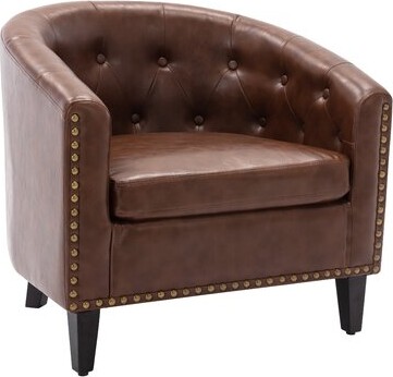 Colour Black Material Faux Leather, Faux Leather Lounge Chair