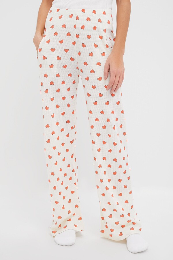 Cream Multi Heart Jan Pants