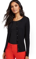 Thumbnail for your product : New York & Co. Jeweltone-Button Chelsea Crewneck Cardigan