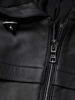 Thumbnail for your product : Vince Leather Mixed Media Hooded Bomber Jacket