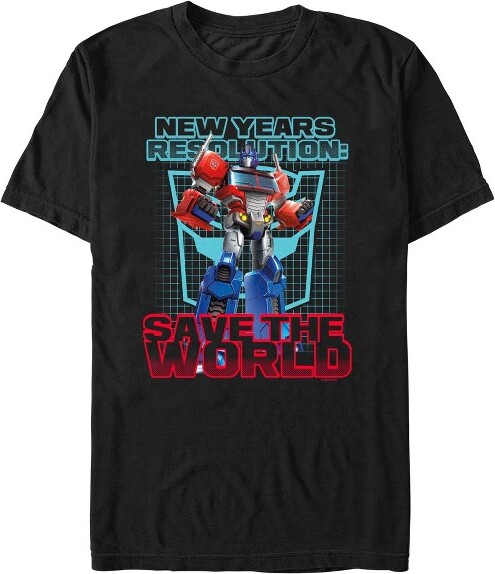 Transformers Men'sTransformersOptimusSaveTheWorldT-Shirt-Black-Small