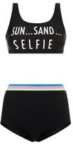 Thumbnail for your product : New Look Teen Black Sun Sea and Selfie High Waisted Bikini Set