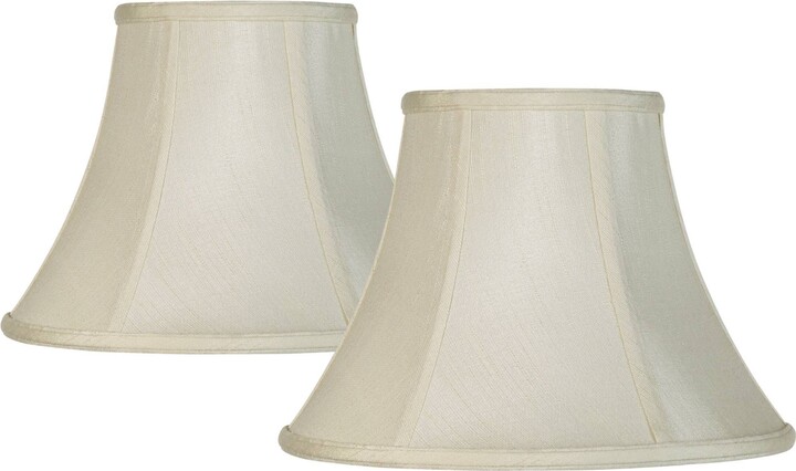 TOOTOO STAR Black Bell Lamp Shade – 6" Top X 13" Bottom X 9.25" H, Spider Fitter, Scalloped Fringe Trim, Vintage Style