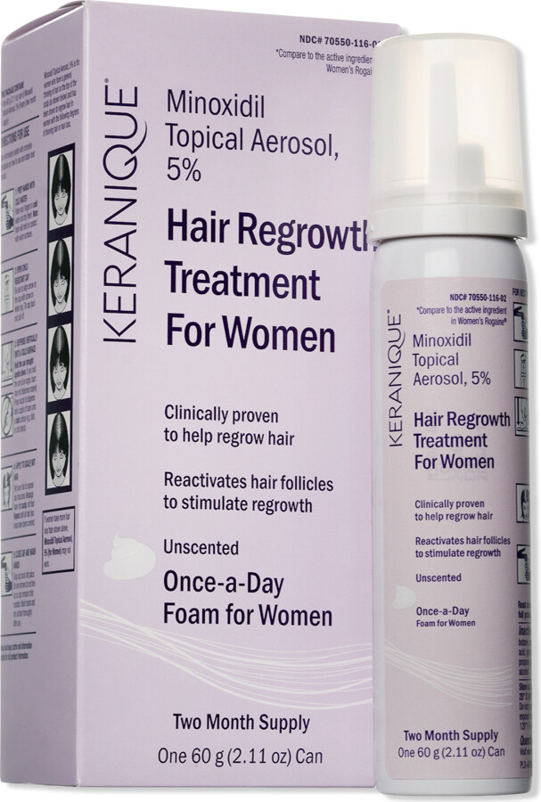 Keranique Hair Regrowth 5% Minoxidil Foam for Women 60-Day Supply