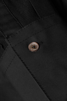 Dion Lee Cropped Paneled Organic Cotton And Mesh Shirt - Black