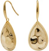 Thumbnail for your product : Simply Silver 14ct Gold Plated Sterling Silver Beaded Edge Pear Drop Earrings