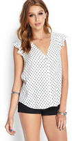 Thumbnail for your product : Forever 21 Dotted Flutter Sleeve Top