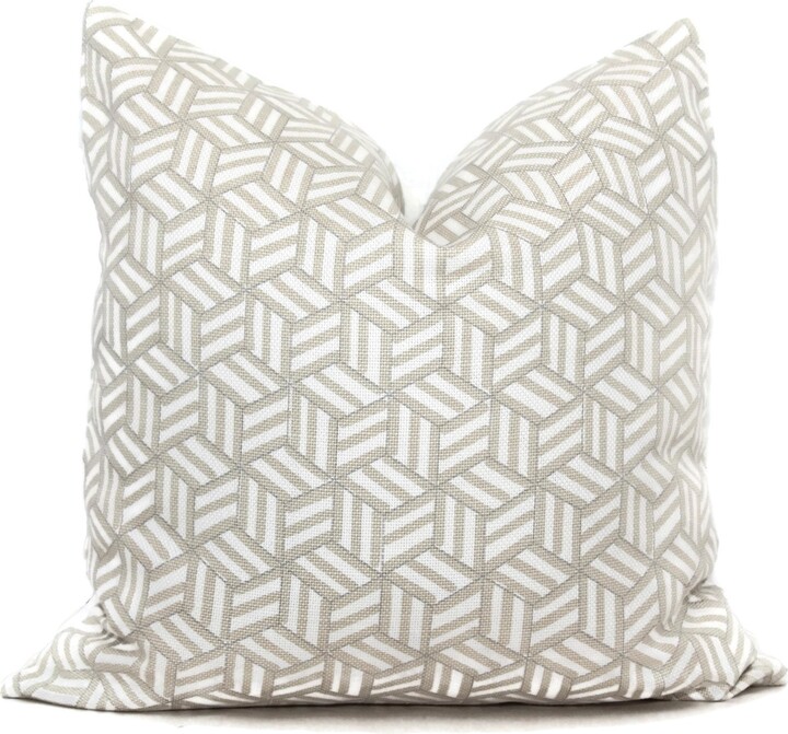 Schumacher Greige Tumbling Blocks By Miles Redd Decorative Pillow Cover Square Or Lumbar Rmt