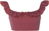 Thumbnail for your product : Solid & Striped Paloma Ruffle Seersucker Bikini Top