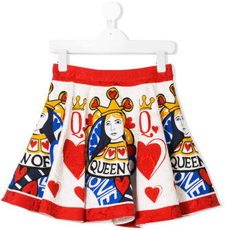 Dolce & Gabbana Kids queen of hearts skirt