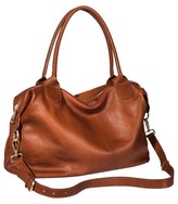 Thumbnail for your product : Merona Genuine Leather Duffle Weekender Handbag with Removable Strap - Cognac