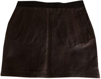 Sandro Brown Leather Skirt for Women