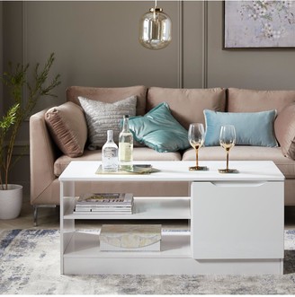 Bilbao Ready Assembled High Gloss Storage Coffee Table - White