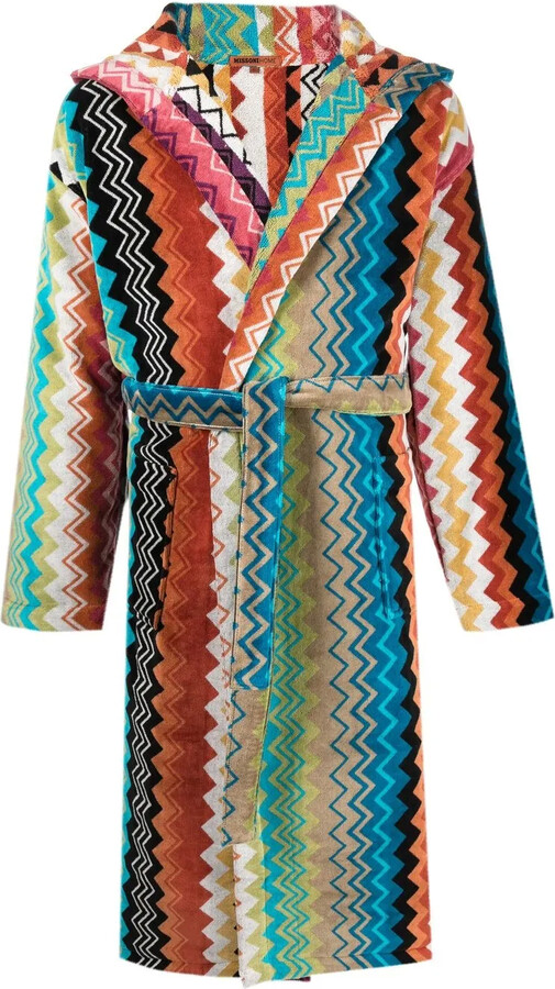 Missoni Home Giacomo belted hooded bathrobe