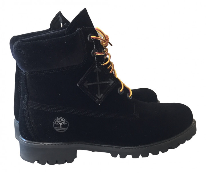 timberland black velvet boots