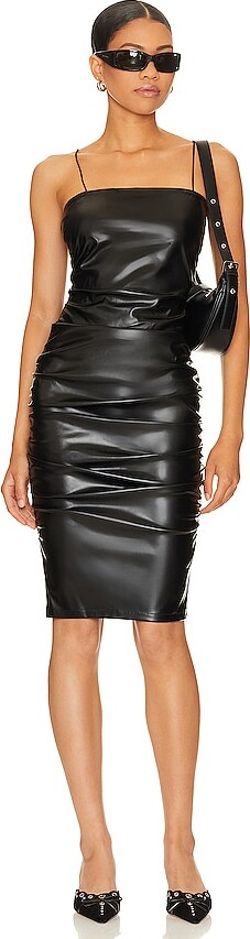 Me Seduce Lea Black Faux Leather Mini Dress - Nico Lingerie