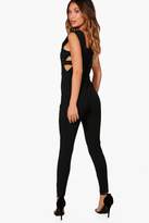 Thumbnail for your product : boohoo Square Neck Cut Side Skinny Leg Jumpsuit