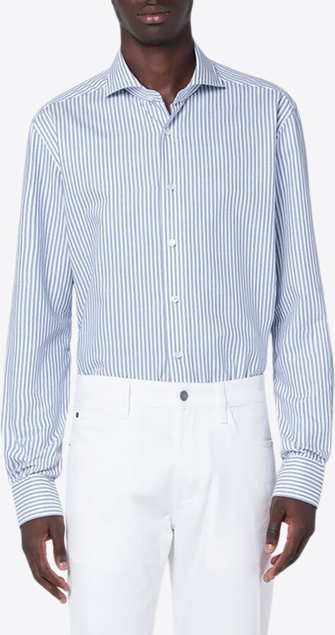 Xacus Travel Long-Sleeved Striped Shirt