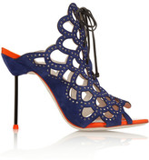 Thumbnail for your product : Webster Sophia Greta crystal-embellished cutout suede sandals