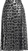 Thumbnail for your product : MICHAEL Michael Kors Pleated Fil Coupe Crepe Midi Skirt