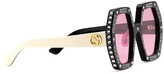 Thumbnail for your product : Gucci Eyewear Square-Frame Crystal Sunglasses